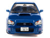 2003 Subaru Impreza WRX STI RHD Right Hand Drive Sonic Blue Metallic Gold Wheels 1/18 Diecast Model Car Solido S1812301