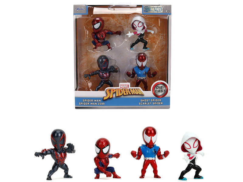 Set of 4 Diecast Figures Spider-Man Wave 2 Metalfigs Series Jada 36693
