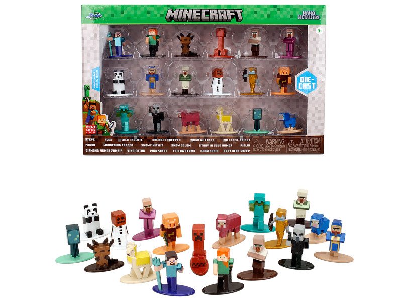 Minecraft Set 18 Diecast Figures Wave 2 Nano Metalfigs Series Jada 36782