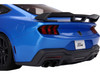 2024 Ford Mustang Dark Horse Grabber Blue Metallic Black Hood Stripes 1/18 Model Car Top Speed TS0552
