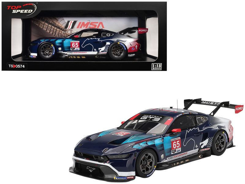 Ford Mustang GT3 #65 Joey Hand Dirk Muller Frederic Vervisch Ford Multimatic Motorsports IMSA 24 Hours of Daytona 2024 1/18 Model Car Top Speed TS0574