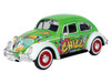 1966 Volkswagen Beetle Green with Graffiti Graphics 1/24 Diecast Model Car Motormax 79598