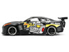 2009 Nissan GT R R35 Ben Sopra Matt Black with Mechagodzilla Graphics Hollywood Rides Series 1/24 Diecast Model Car Jada 36707