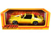 1980 Chevrolet Camaro Z28 with T Tops Bright Yellow with Stripes 1/18 Diecast Model Car Greenlight 13690