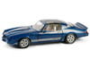 1980 Chevrolet Camaro Z28 with T Tops Dark Blue Metallic with Stripes and Light Gray Interior 1/18 Diecast Model Car Greenlight 13691