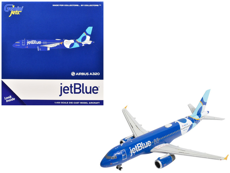 Airbus A320 Commercial Aircraft JetBlue Airways N547JB Blue with Graphics 1/400 Diecast Model Airplane GeminiJets GJ2289