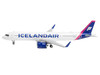 Airbus A321neo Commercial Aircraft Icelandair TF IAA White with Blue and Pink Tail 1/400 Diecast Model Airplane GeminiJets GJ2337