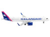 Airbus A321neo Commercial Aircraft Icelandair TF IAA White with Blue and Pink Tail 1/400 Diecast Model Airplane GeminiJets GJ2337