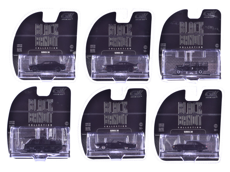 Black Bandit 6 piece Set Series 30 1/64 Diecast Model Cars Greenlight 28170SET