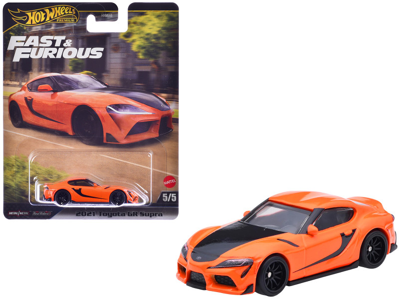 2021 Toyota GR Supra Orange and Black F9 2021 Movie Fast & Furious Series Diecast Model Car Hot Wheels JBM00
