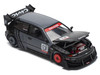 Pandem Civic EG6 RHD Right Hand Drive Kanjozoku Matt Black and Gray with Graphics 1/64 Diecast Model Car Pop Race PR640163