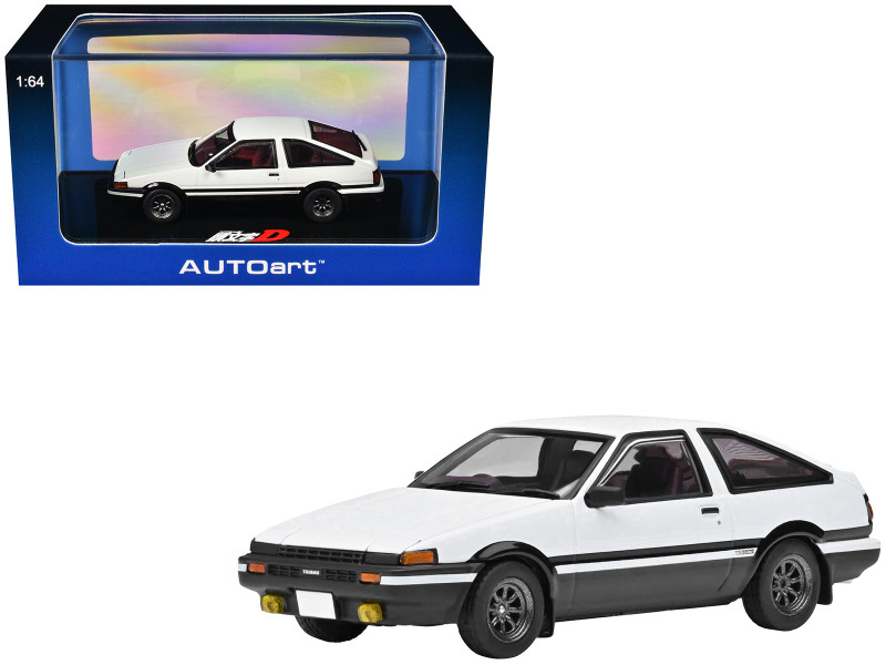 Toyota Sprinter Trueno AE86 RHD Right Hand Drive White with Graphics Initial D 1998 2021 TV Series 1/64 Diecast Model Car Autoart 20031