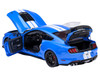Ford Mustang Shelby GT500 Grabber Blue with White Stripes 1/18 Model Car Autoart 73094