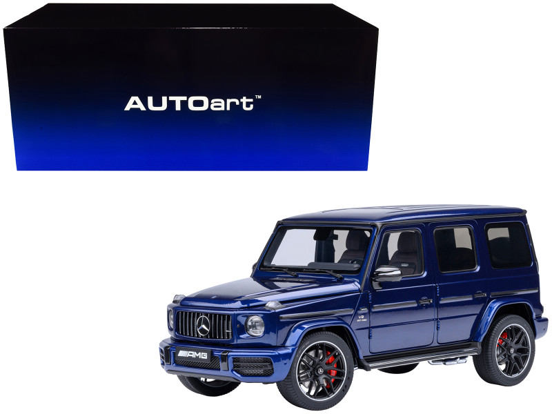 2019 Mercedes Benz AMG G63 Brilliant Blue Metallic 1/18 Model Car Autoart AA76359