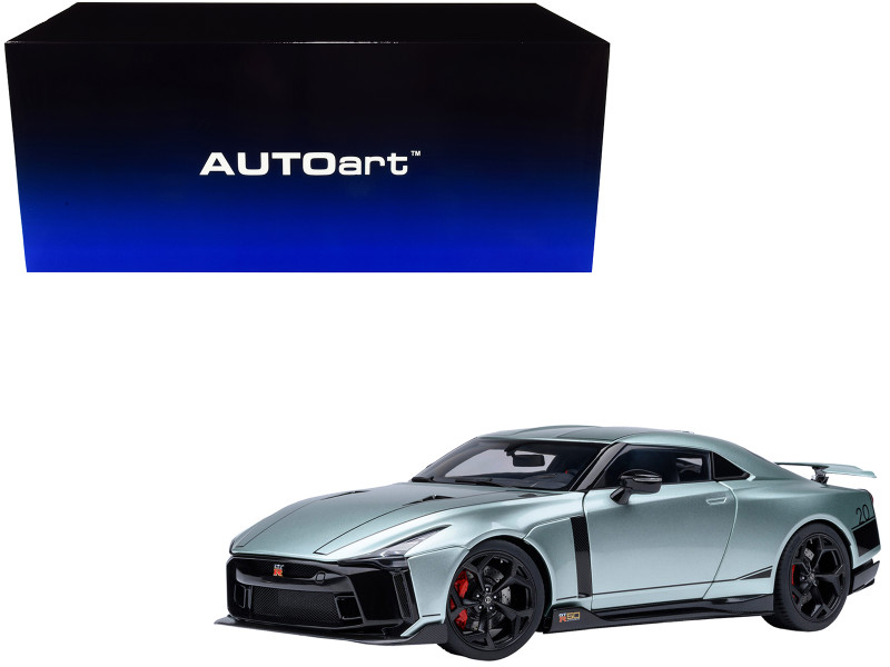Nissan GT R50 By ItalDesign Green Metallic and Black 1/18 Model Car Autoart AA77512