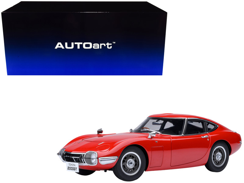1967 Toyota 2000GT RHD Right Hand Drive Red 1/18 Model Car Autoart 79547