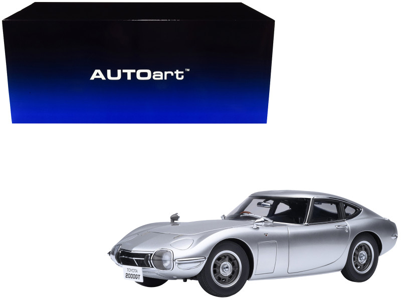 1967 Toyota 2000GT RHD Right Hand Drive Silver Metallic 1/18 Model Car Autoart AA79548