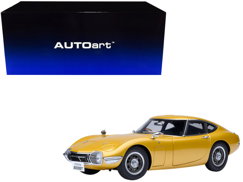 1967 Toyota 2000GT RHD Right Hand Drive Gold Metallic 1/18 Model Car Autoart 79549