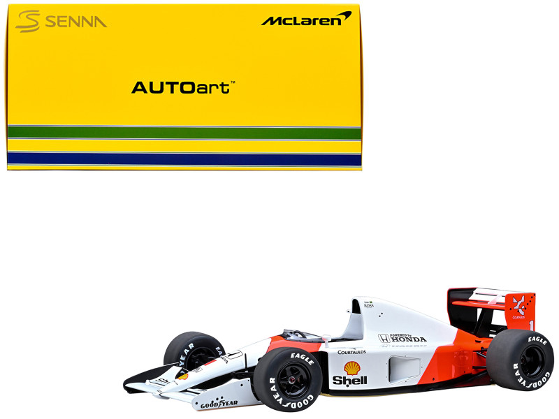 McLaren Honda MP4 6 #1 Ayrton Senna 2nd Place Formula One F1 Japanese GP 1991 without McLaren Logo 1/18 Model Car Autoart 89150