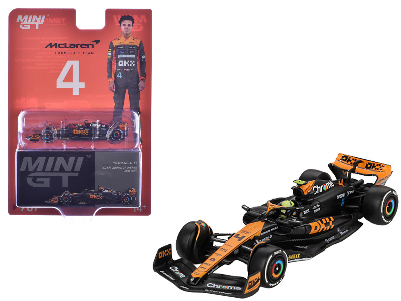 McLaren MCL60 #4 Lando Norris 2nd Place Formula One F1 Japanese GP 2023 Limited Edition 1/64 Diecast Model Car Mini GT MGT00767