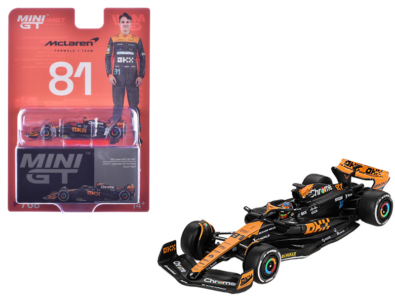 McLaren MCL60 #81 Oscar Piastri 3rd Place Formula One F1 Japanese GP 2023 Limited Edition 1/64 Diecast Model Car Mini GT MGT00768