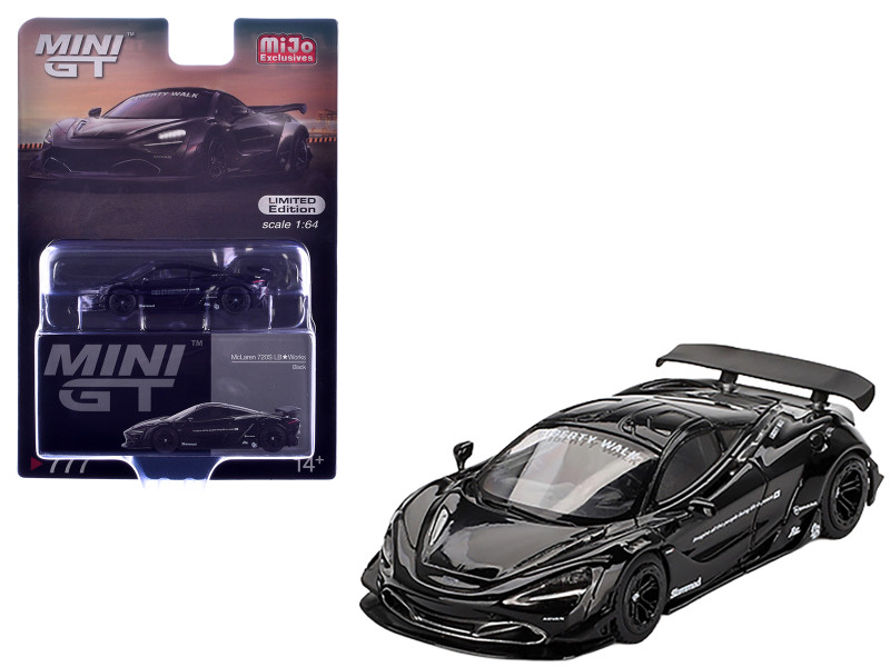 McLaren 720S LB Works Black Limited Edition 1/64 Diecast Model Car Mini GT MGT00777