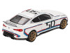 BMW 3 0 CSL #50 White with Blue and Red Stripes and Gold Wheels Limited Edition 1/64 Diecast Model Car Mini GT MGT00863