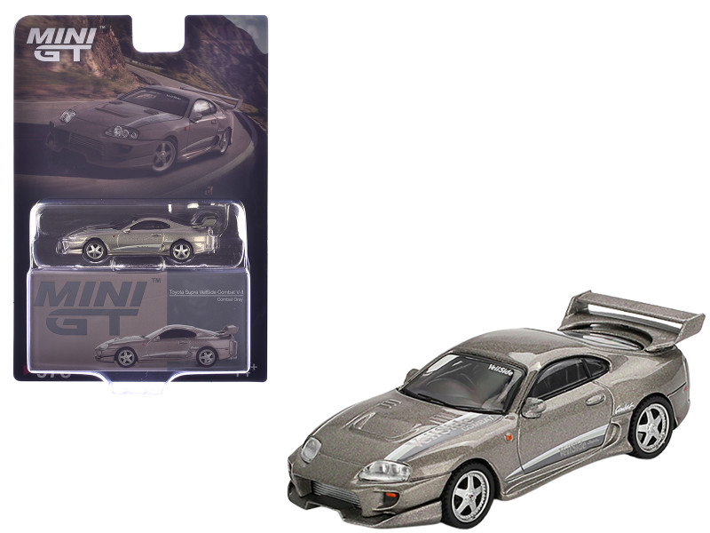 Toyota Supra VeilSide Combat V II Combat Gray Metallic Limited Edition 1/64 Diecast Model Car Mini GT MGT00978
