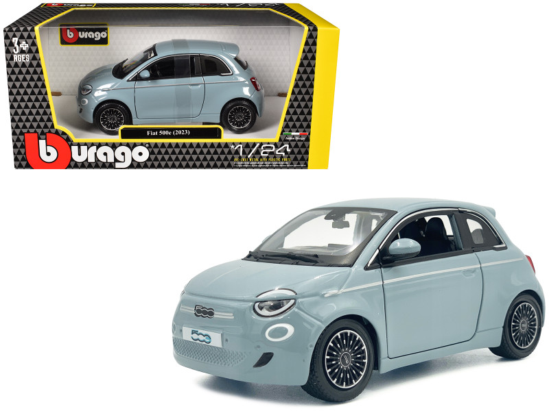 2023 Fiat 500e Light Blue 1/24 Diecast Model Car Bburago 21110BL