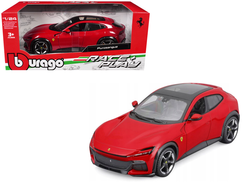 Ferrari Purosangue Red with Sunroof Race Play Series 1/24 Diecast Model Car Bburago 26030r