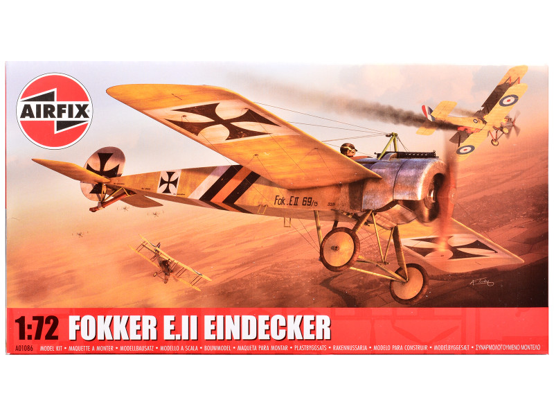 Level 2 Model Kit Fokker E II Eindecker Fighter Aircraft 1/72 Plastic Model Kit Airfix A01086