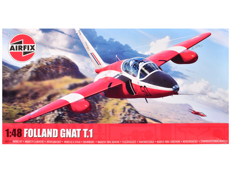 Level 2 Model Kit Folland Gnat T 1 Fighter Aircraft with 2 Scheme Options 1/48 Plastic Model Kit Airfix A05123