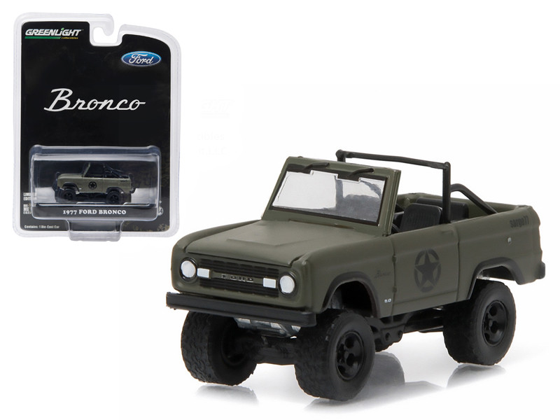1977 Ford Bronco Military Tribute "Sarge 77" Hobby Exclusive 1/64 Diecast Model Car Greenlight 29842