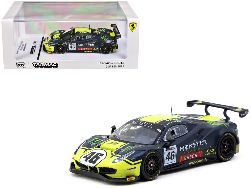 Ferrari 488 GT3 #46 V Rossi A Salucci L Marini Gulf 12 Hours 2019 Hobby64 Series 1/64 Diecast Model Car Tarmac Works T64-072-19GUF46