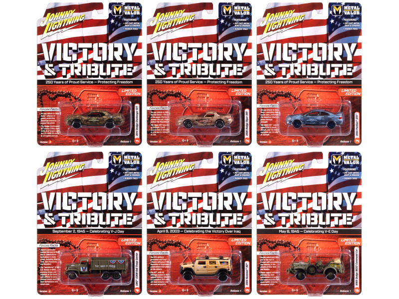 Military Set A of 6 pieces 2025 Release 1 Limited Edition Diecast Models Johnny Lightning JLML012A