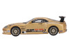 Toyota Supra A80 Top Secret GT 300 RHD Right Hand Drive Gold Metallic with Graphics Limited Edition 1/64 Diecast Model Car Mini GT MGT00961