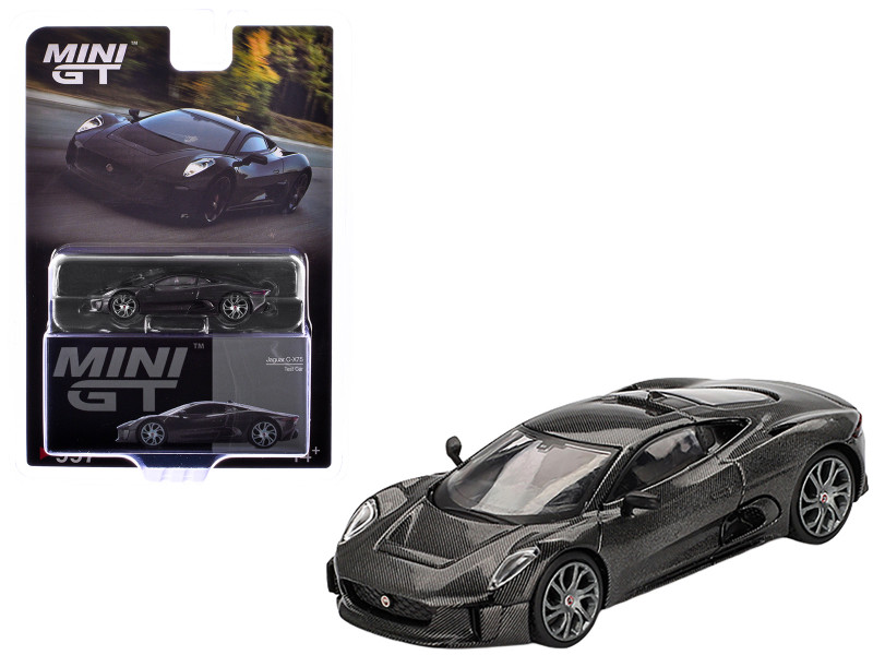 Jaguar C X75 Test Car Black Carbon Limited Edition 1/64 Diecast Model Car Mini GT MGT00997