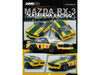 Mazda RX 3 Savanna RHD Right Hand Drive #1 Katayama Racing Livery Green and Yellow Striped 1/64 Diecast Model Car Inno Models IN64-RX3-KTYM
