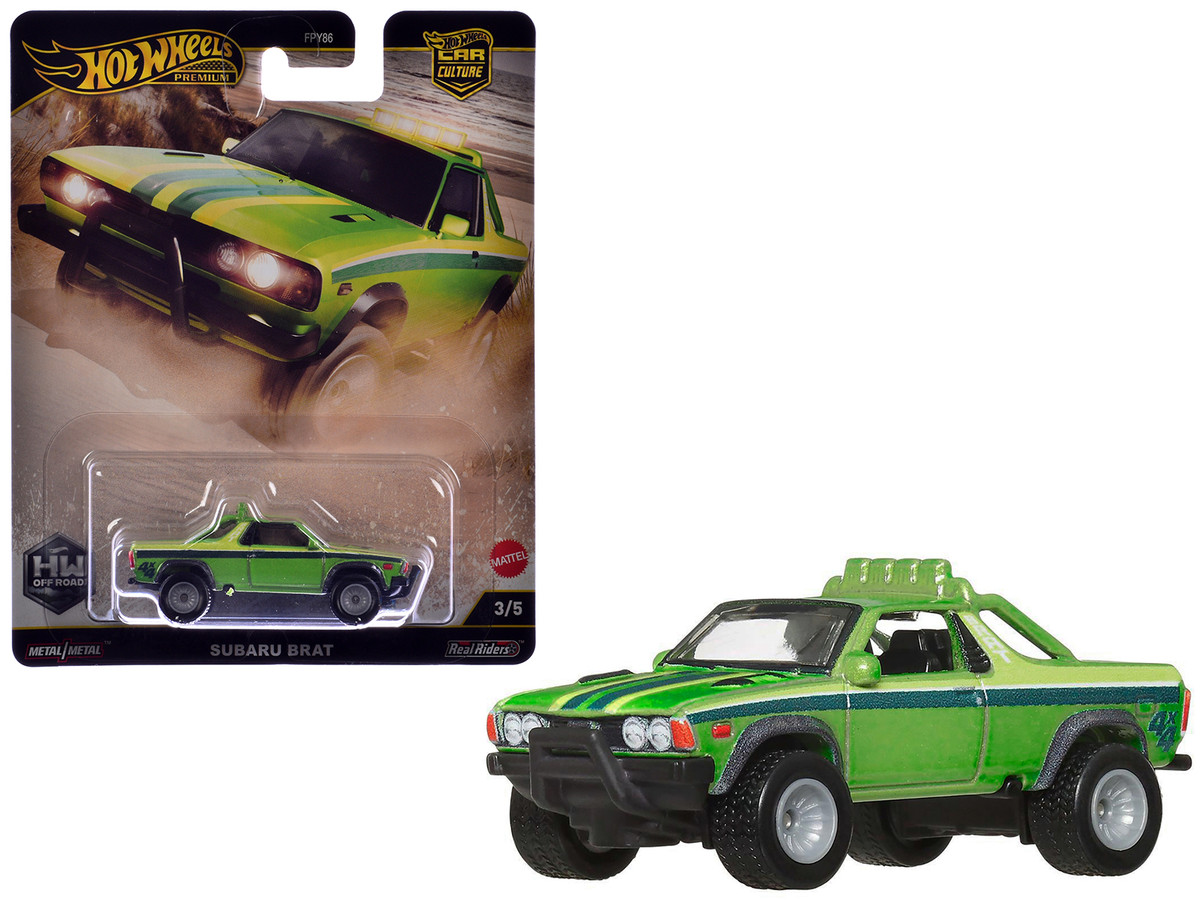 Subaru BRAT Utility Truck Green Metallic with Stripes HW Off Road