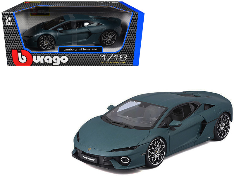 Lamborghini Temerario Matt Blue Metallic 1/18 Diecast Model Car Bburago 11052BL