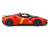 Ferrari SF90 Stradale Assetto Fiorano #50 Red with Black Top and Yellow Stripes Race Play Series 1/18 Diecast Model Car Bburago 16021RD