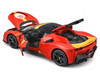 Ferrari SF90 Stradale Assetto Fiorano #50 Red with Black Top and Yellow Stripes Race Play Series 1/18 Diecast Model Car Bburago 16021RD