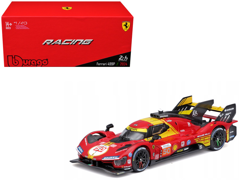 Ferrari 499P #50 Antonio Fuoco Miguel Molina Nicklas Nielsen Ferrari AF Corse Winner 24 Hours of Le Mans 2024 Racing Series 1/43 Diecast Model Car Bburago 36316