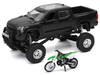 Toyota Tundra Pro Pickup Truck Black and Kawasaki KX 250 Motorcycle Green and White Xtreme Off Road Series 1/32 Diecast Models New Ray SS-54446