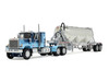 GMC General with 34 Flat Top Sleeper and Heil Pneumatic Tank Trailer Blue with Stripes 1/64 Diecast Model DCP/First Gear 60-1924