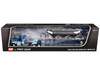 GMC General with 34 Flat Top Sleeper and Heil Pneumatic Tank Trailer Blue with Stripes 1/64 Diecast Model DCP/First Gear 60-1924