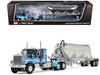GMC General with 34 Flat Top Sleeper and Heil Pneumatic Tank Trailer Blue with Stripes 1/64 Diecast Model DCP/First Gear 60-1924
