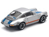 Singer 964 Silver Metallic with Blue and Red Stripes 1/64 Diecast Model Car Pop Race PR640188