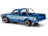 Datsun Pandem 620 Pickup Truck #66 Blue Metallic with White Stripes and Graphics 1/64 Diecast Model Car Pop Race PR640217