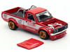 Datsun Pandem 620 Pickup Truck #41 Red Metallic with White Stripes and Graphics "2025 Thailand Diecast Expo 1/64 Diecast Model Car Pop Race PR640283
